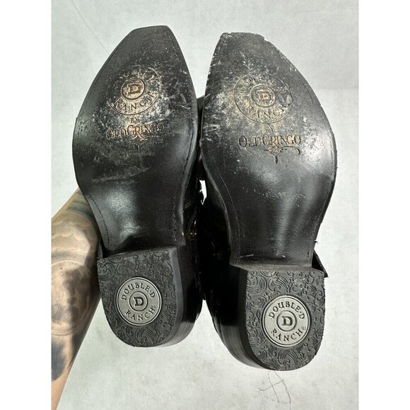 Double D by Old Gringo Frontier Trapper Black Boots 7.5 EUC - Picture 7 of 12